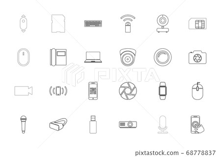 Use gadgets black color set outline style image Use gadgets black color set outline style image 68778837
