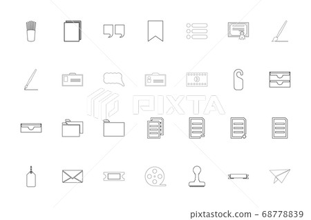 Web documents black color set outline style image Web documents black color set outline style image 68778839