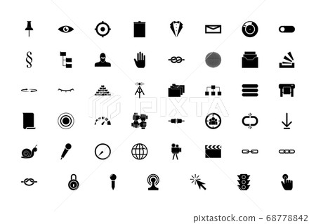 Web objects black color set solid style image 68778842