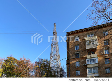 Shukhov radio tower or Shabolovka tower in Moscow, Russia 68778861