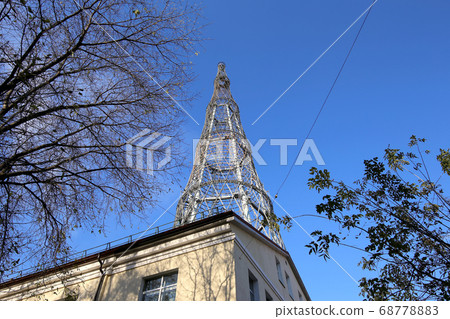 Shukhov radio tower or Shabolovka tower in Moscow, Russia 68778883