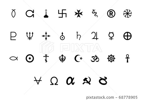 Religious and international symbol black color  68778905