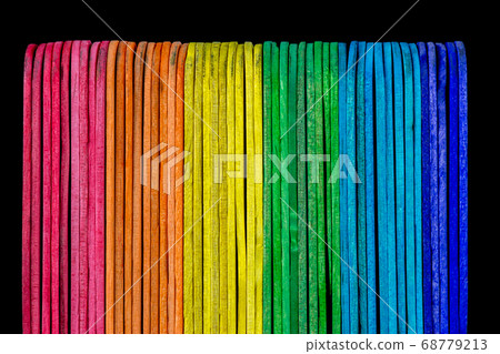 Coloured Sticks Against a Black Background 68779213