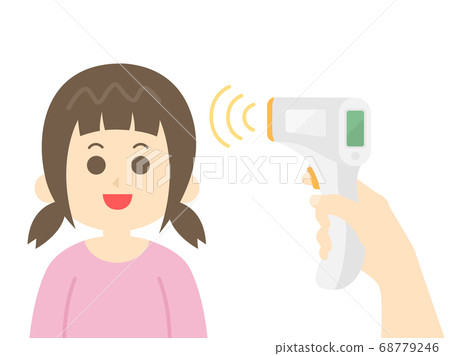 溫度測量的女孩的插圖 68779246