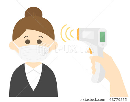 溫度測量的女商人的插圖 68779255
