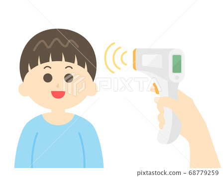 被測溫度的男孩的插圖 68779259