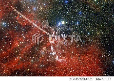 Spacecraft Launch Into Space. Elements of this image furnished by NASA. 68780247