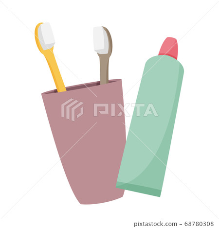 Toothbrush simple vector illustration. Cartoon style object. Toothbrush simple vector illustration. Cartoon style object. 68780308