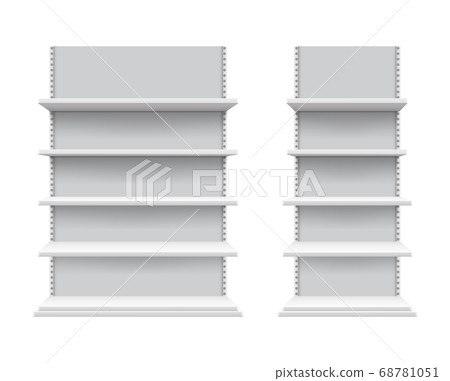 Download Realistic Shelves Mockup Isolated Store Stock Illustration 68781051 Pixta