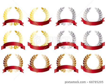 Laurel wreath set gold silver copper Laurel wreath set gold silver copper 68785205