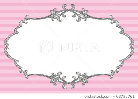 Hand drawn line drawing decoration frame border pink Hand drawn line drawing decoration frame border pink 68785761
