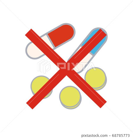 Prohibition mark on capsules and tablets 68785773