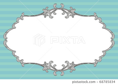 Retro line drawing frame border green 68785834