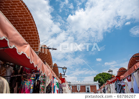 Mexico Puebla colorful souvenir shop 68786207
