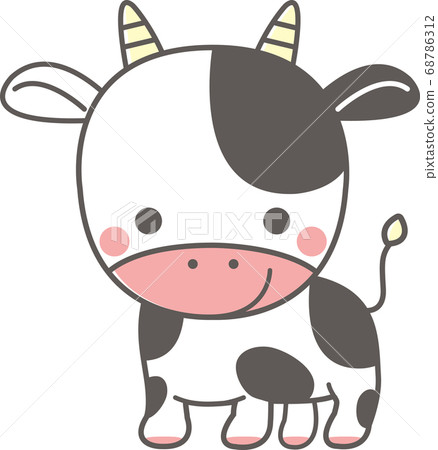 Cute cow character illustration smile 2 - Stock Illustration [68786312 ...