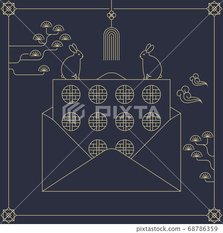 Korean traditional pattern illustration-letter Korean traditional pattern illustration-letter 68786359