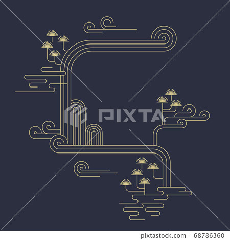 Korean traditional pattern illustration-cloud and pine pattern Korean traditional pattern illustration-cloud and pine pattern 68786360