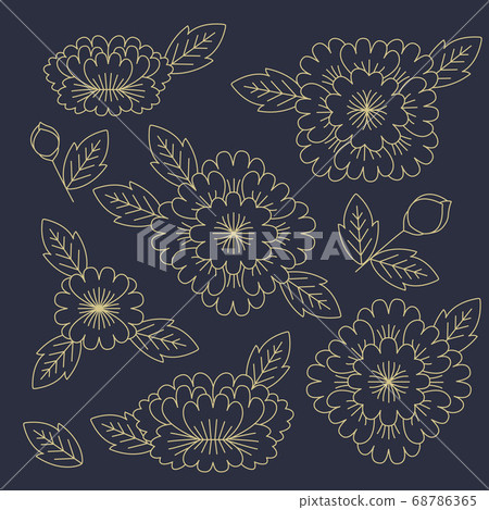 Korean traditional pattern illustration-floral design 68786365