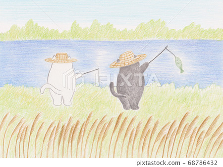 貓的秋天旅行垂釣 貓的秋天旅行垂釣 68786432