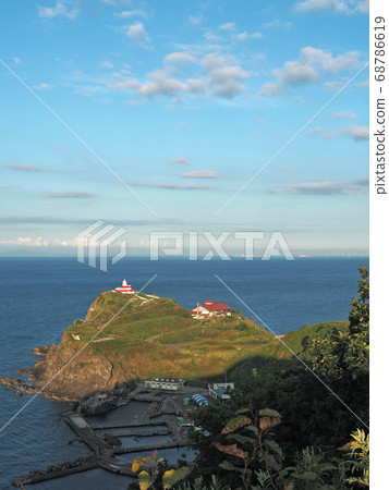 小樽，北海道，日立山燈塔和高島海角的鯡魚高天 68786619
