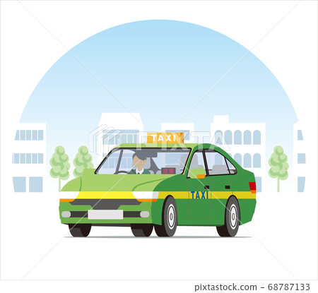 Sedan taxis running in the city, business operations, dispatch, empty cars Sedan taxis running in the city, business operations, dispatch, empty cars 68787133