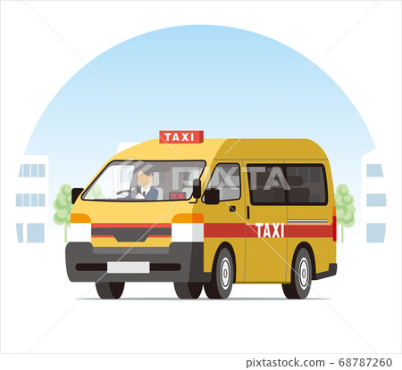 One-box taxi running in town, business operation, dispatch, empty car 68787260