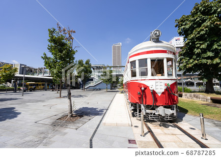 Gifu Station North Exit Square in front of Meitetsu Model 510 (Maru Window Train) Model 513 68787285