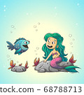 Little Mermaid With Fish 68788713