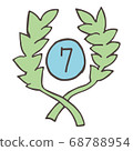 Handwritten style ranking icon No.7 68788954