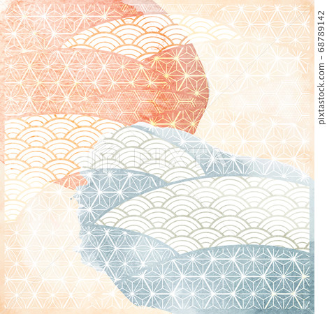Japanese pattern with geometric background vector. Japanese pattern with geometric background vector. 68789142