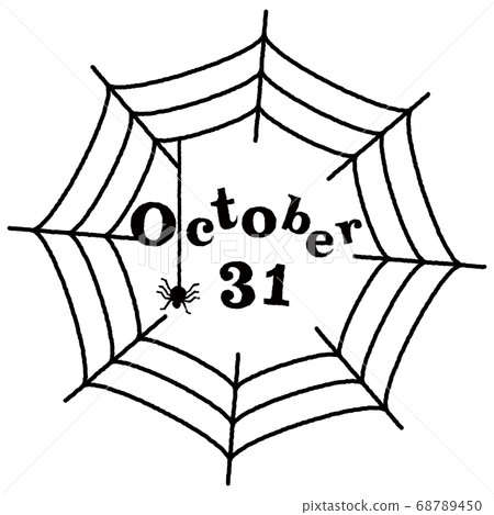 萬聖節蜘蛛網框架與文本10月31日 68789450