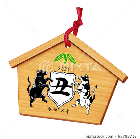 Illustration parts votive panel for New Year's card 2021 68789712