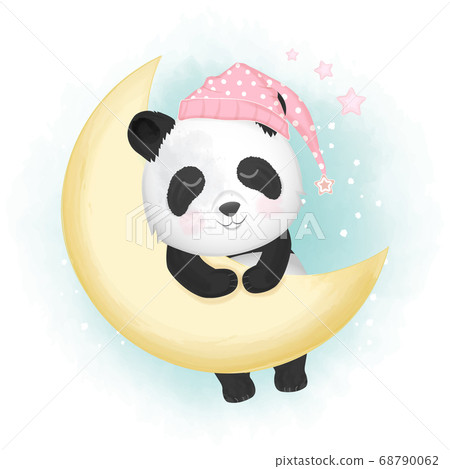 Cute panda sleeping hand drawn cartoon Cute panda sleeping hand drawn cartoon 68790062