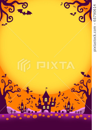 Happy Halloween background illustration (1-2) yellow light orange violet Happy Halloween background illustration (1-2) yellow light orange violet 68790614