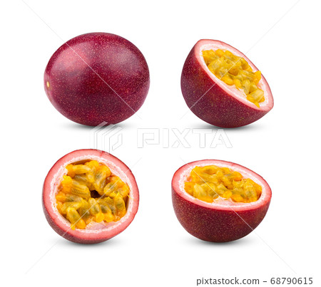Passion fruit on white background Passion fruit on white background 68790615