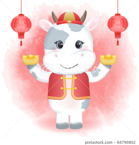 Chinese new year festival celebration, Cow zodiac sign Chinese new year festival celebration, Cow zodiac sign 68790802