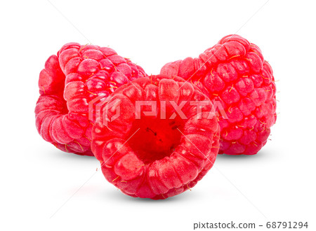 raspberries  isolated on white 68791294