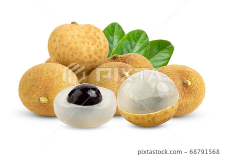 Longan  with leaf isolated on white 68791568
