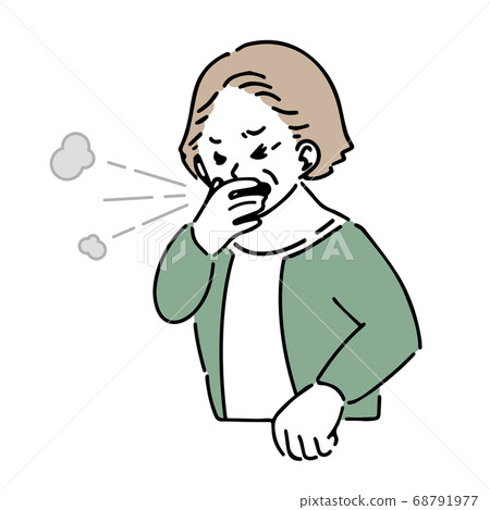 Cough illustration elderly - Stock Illustration [68791977] - PIXTA