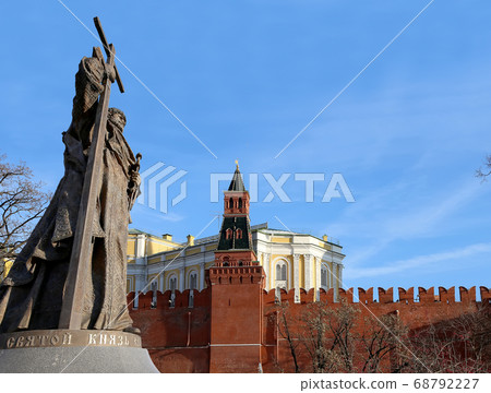 Monument to Holy Prince Vladimir the Great on Borovitskaya Square in Moscow near the Kremlin, Russia.  The opening ceremony took place on November 4, 2016 68792227