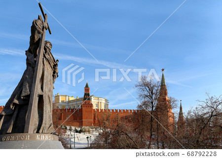 Monument to Holy Prince Vladimir the Great on Borovitskaya Square in Moscow near the Kremlin, Russia.  The opening ceremony took place on November 4, 2016 68792228