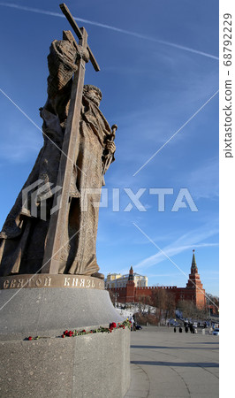 Monument to Holy Prince Vladimir the Great on Borovitskaya Square in Moscow near the Kremlin, Russia. The opening ceremony took place on November 4, 2016 Monument to Holy Prince Vladimir the Great on Borovitskaya Square in Moscow near the Kremlin, Russia. The opening ceremony took place on November 4, 2016 68792229