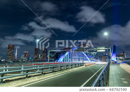 東京城市景觀，大橋築地的夜景 68792590