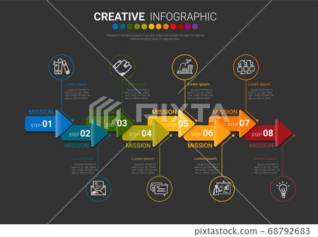 Infographic design template with numbers 8... - Stock Illustration ...