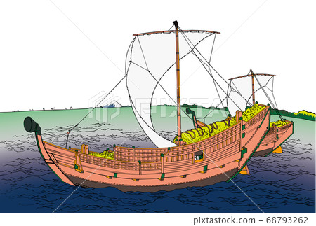 New Year's card Katsushika Hokusai Kazuso no Kai Road white background New Year's card Katsushika Hokusai Kazuso no Kai Road white background 68793262