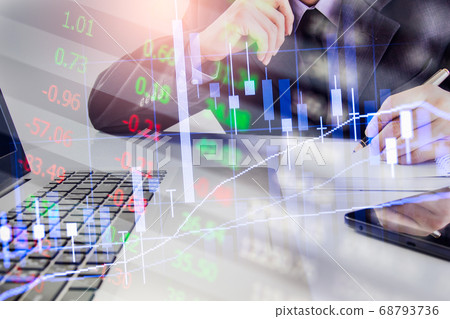 Stock market or forex trading graph and Stock market or forex trading graph and 68793736