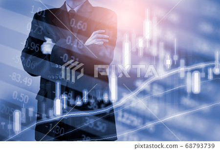Stock market or forex trading graph and Stock market or forex trading graph and 68793739