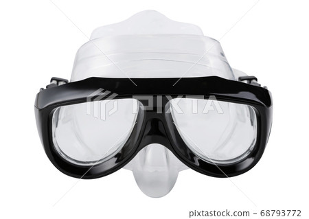 black diving mask, on a white background, swimming 68793772