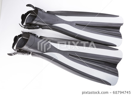 fins for swimming or for diving black with gray 68794745