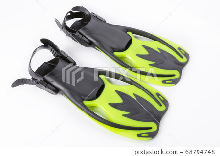 fins for swimming green with black on white 68794748